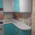 Угловой двухцветный радиусный кухонный гарнитур