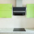 Угловой зелёно-коричневый кухонный гарнитур 12 кв.м в стиле минимализм