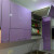 Подвесная сиреневая кухня 10 кв.м с глянцевыми МДФ фасадами