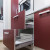 Красный угловой кухонный гарнитур с пеналом