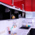 Угловая трехцветная кухня 10 кв.м с глянцевыми МДФ фасадами