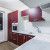 Красный угловой кухонный гарнитур с пеналом